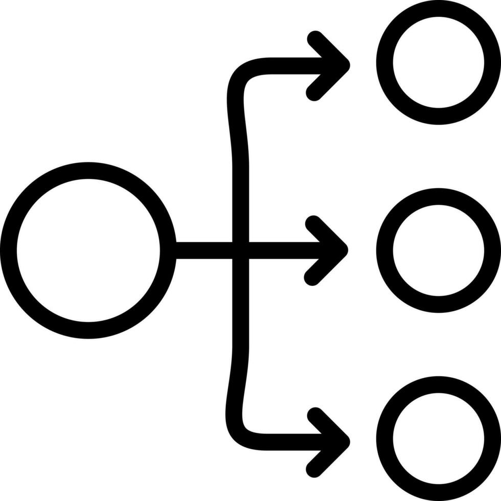 Thin line art Hierarchical icon on white background. vector