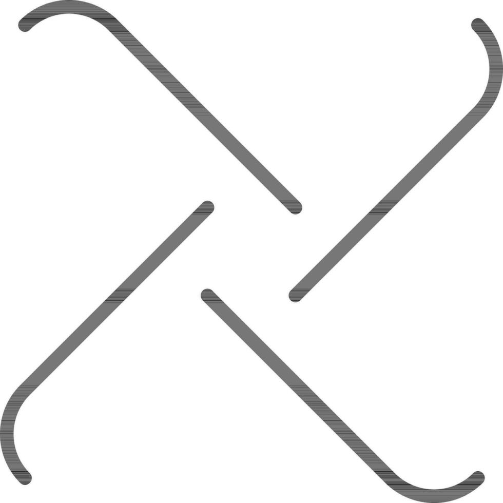 Illustration of Correlation icon in black outline. vector