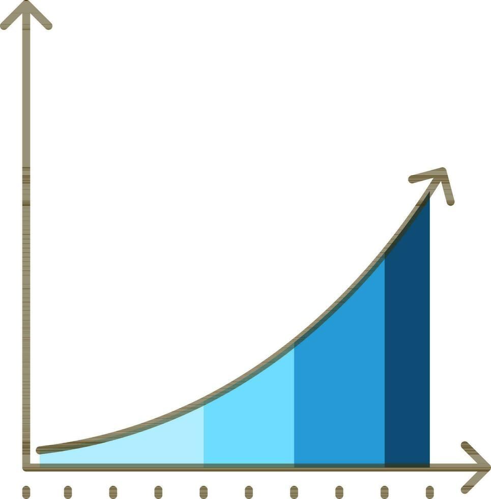 Arrow Up with Bar Graph icon in blue and black color. vector