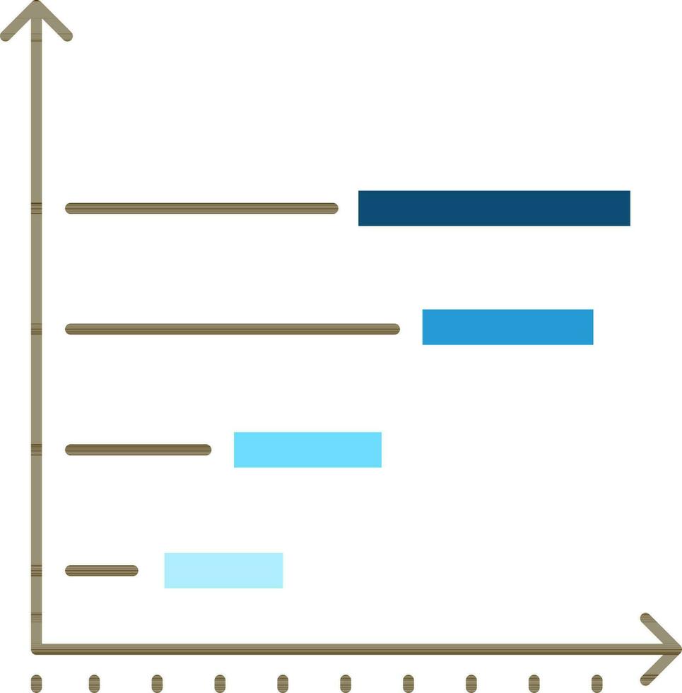 Four Step Bar Graph Chart icon in flat style. vector