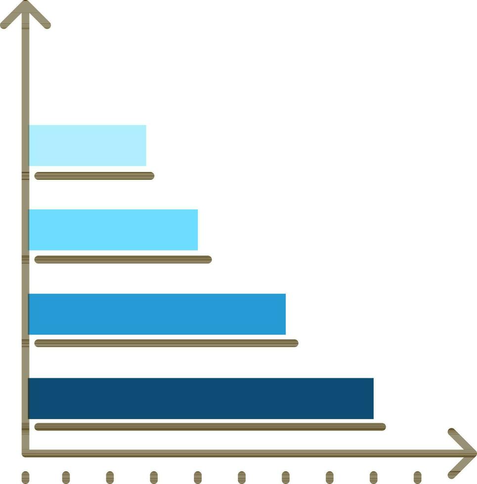 Four Level Column Graph Chart icon in flat style. vector