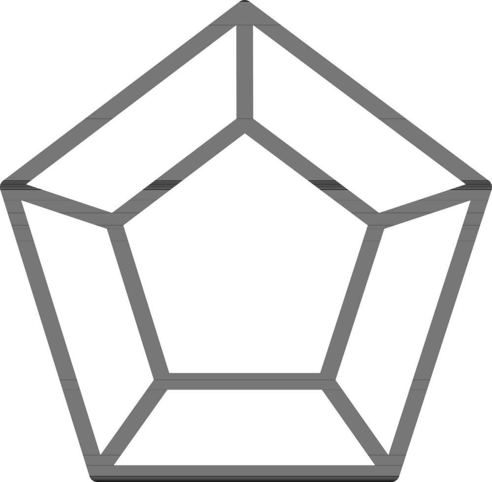 Pentagon icon in thin line art. vector