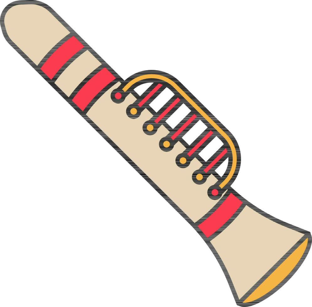 vector ilustración de clarinete icono en marrón y rosado color.