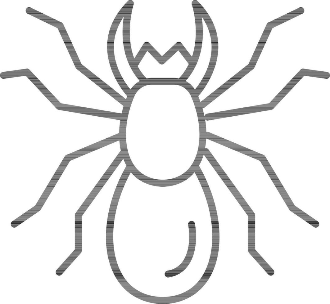 Stag or Beetle Deer icon in black line art. vector