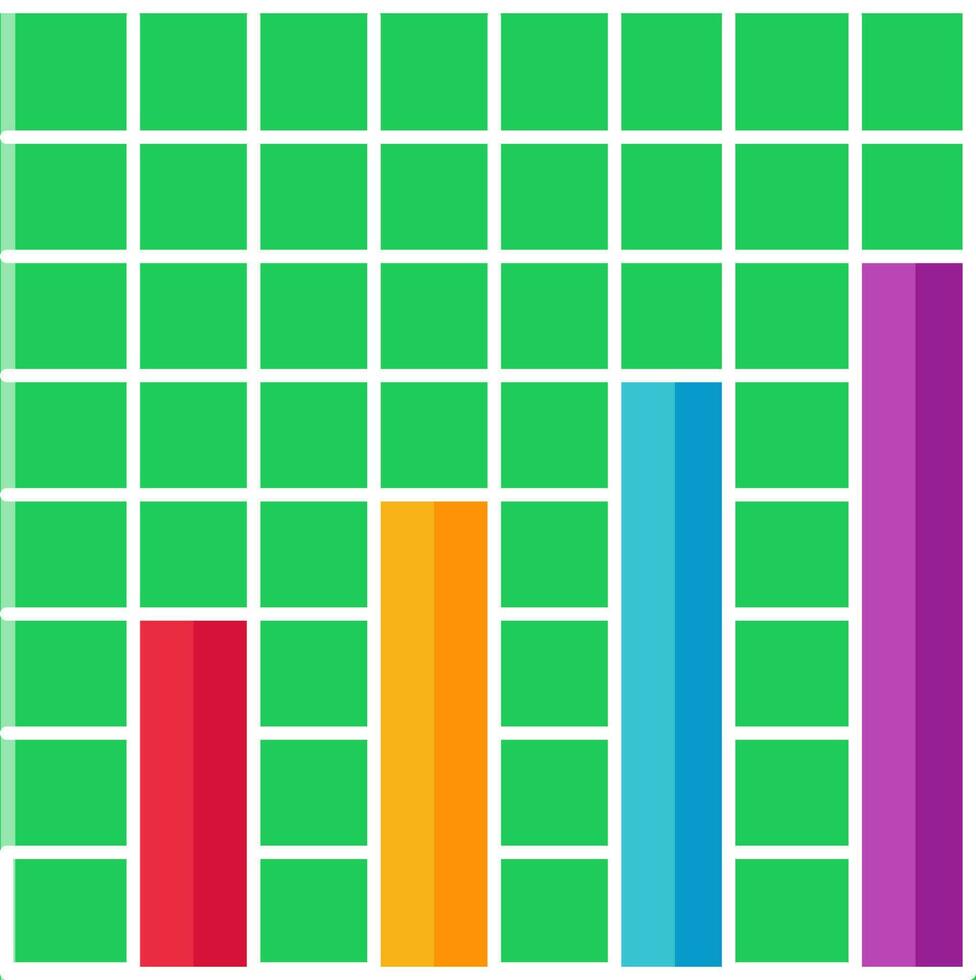 Vector illustration of Colorful Vertical Column Chart Bar Graph Chart with Four Step.