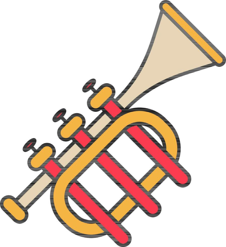 vistoso trompeta icono en plano estilo. vector