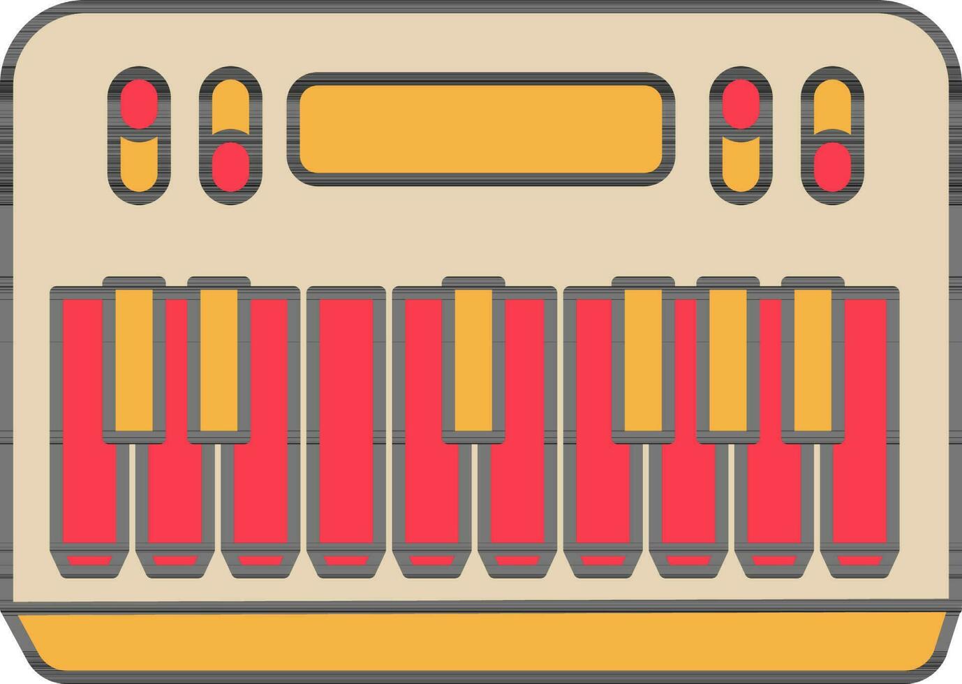 Colorful Piano Keyboard icon in flat style. vector