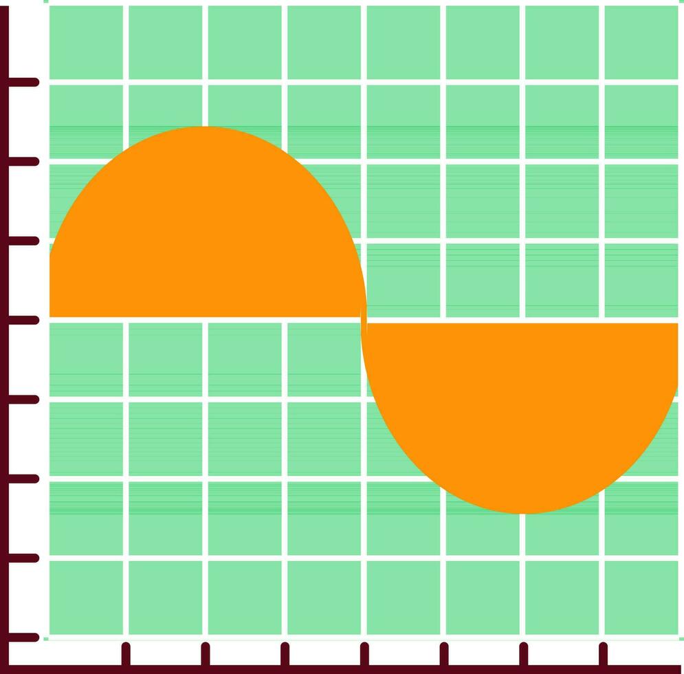 Motion Wave Graph Chart icon in Orange and Green color. vector