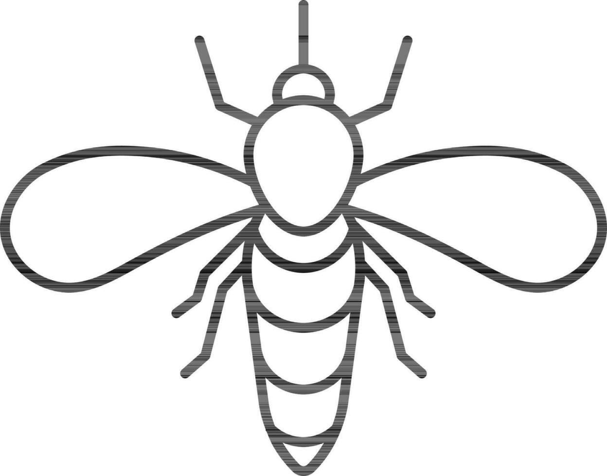 Black Line Art Mosquito icon in flat style. vector