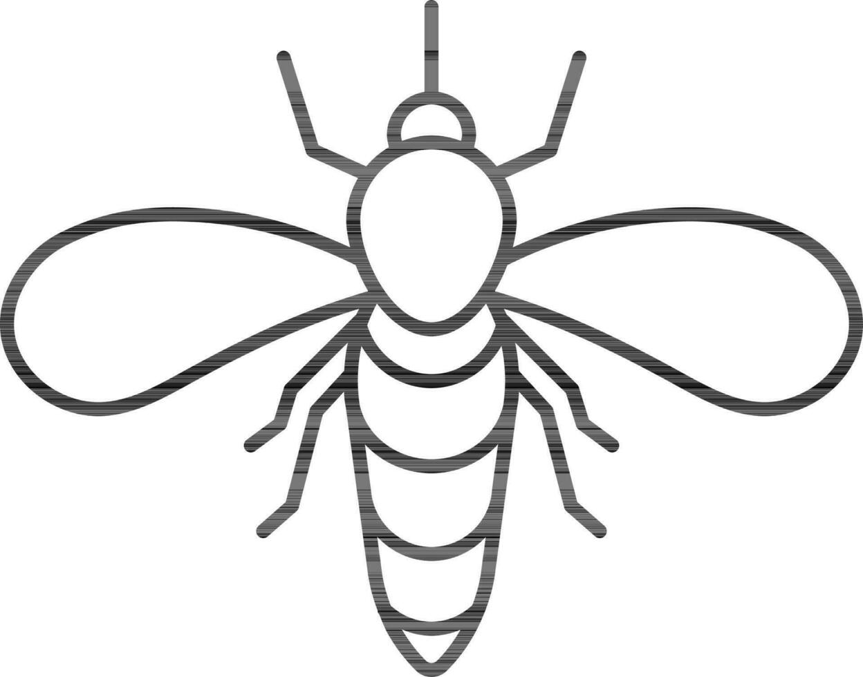 Black Line Art Mosquito icon in flat style. vector