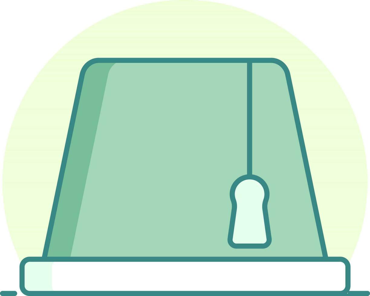 Isolated Fez hat icon in green color. vector