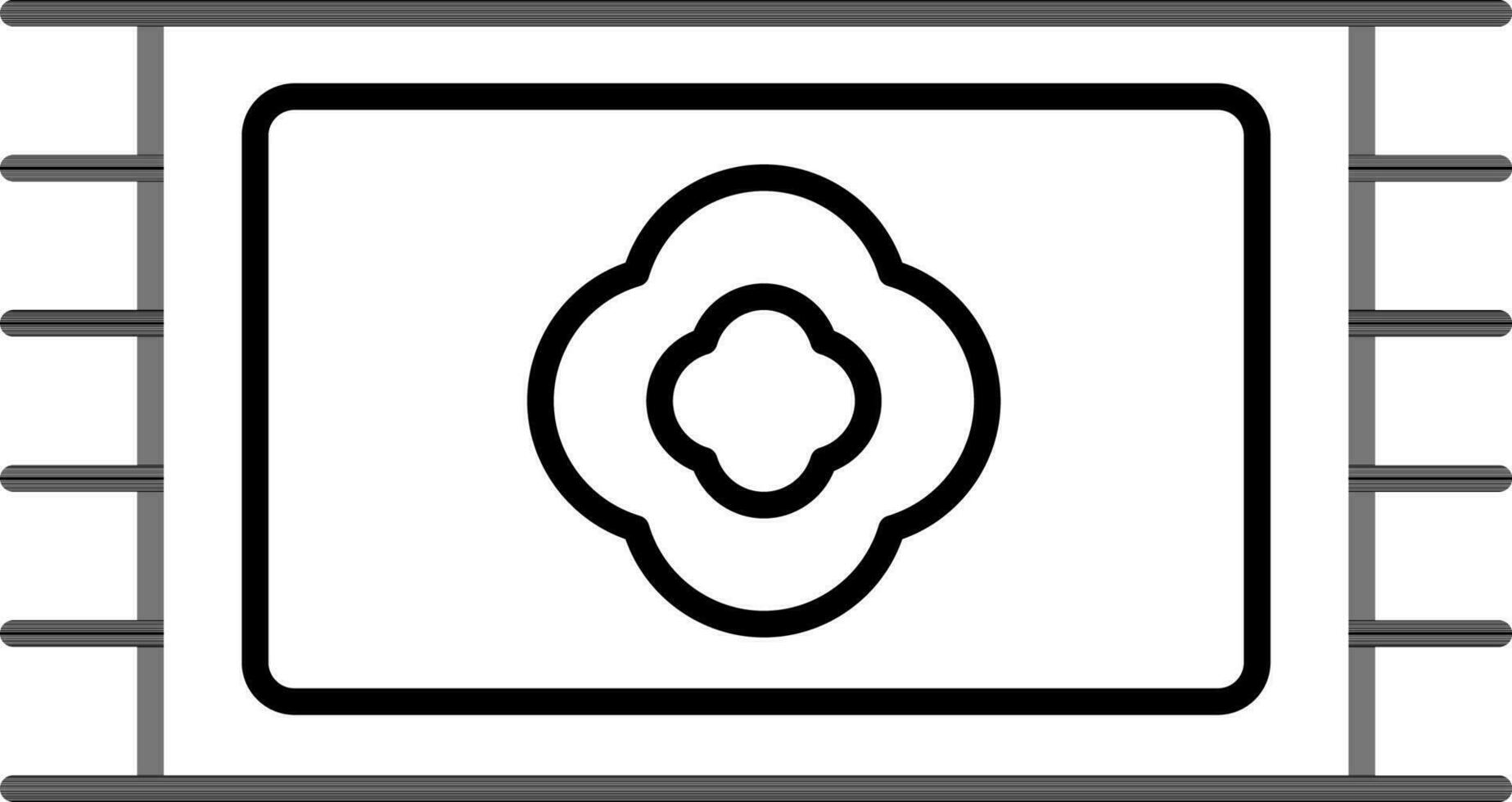 Line art floral mat icon in flat style. vector