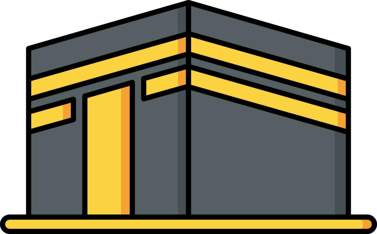 Makka madina icon in gray and yellow color. vector