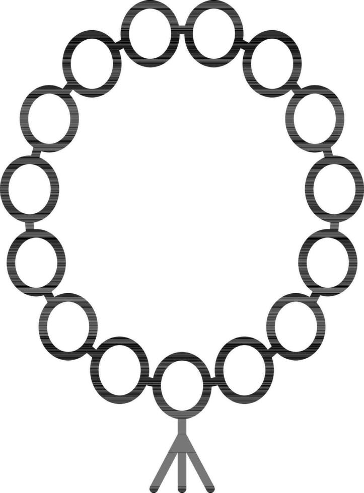 Tasbih icon in black line art. vector