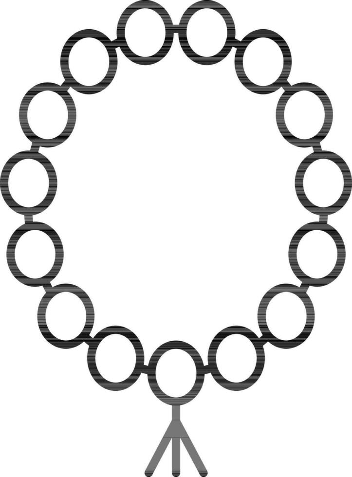 tasbih icono en negro línea Arte. vector