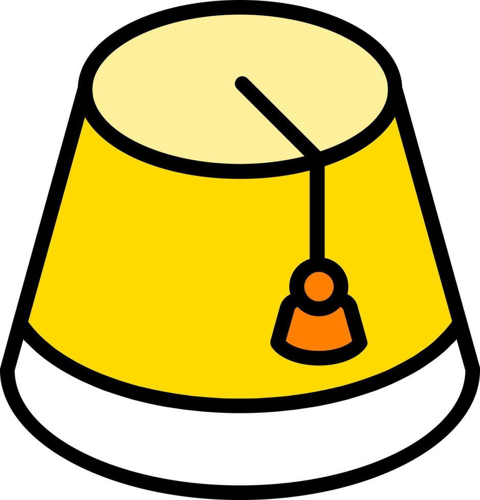 Tarsoobh hat icon in yellow color. vector