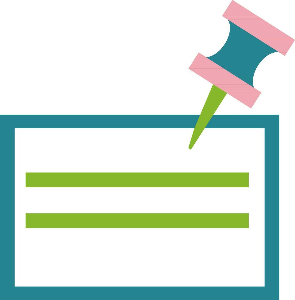 Color style of page with paper pin. vector