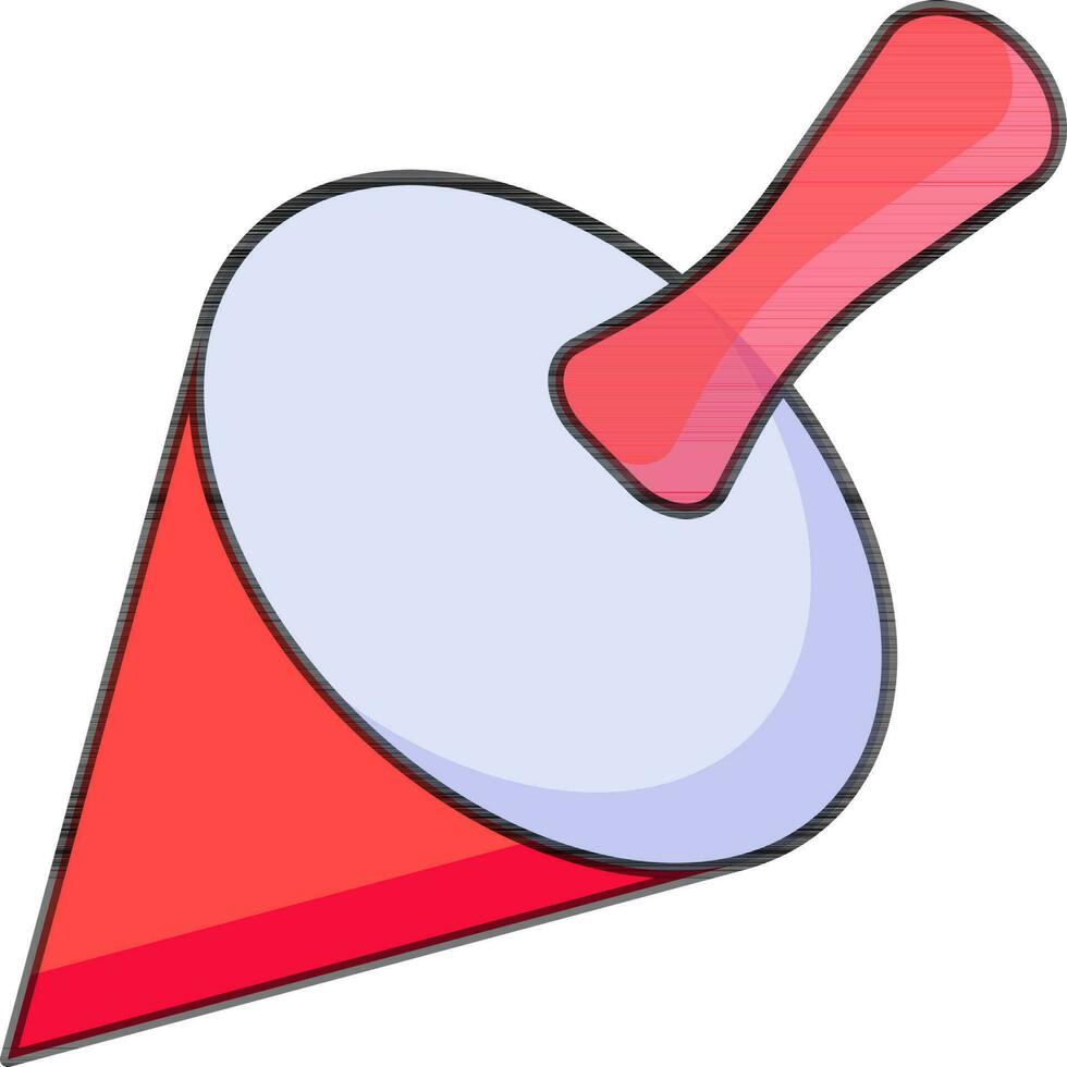 Spinning Top icon in red and blue color. vector