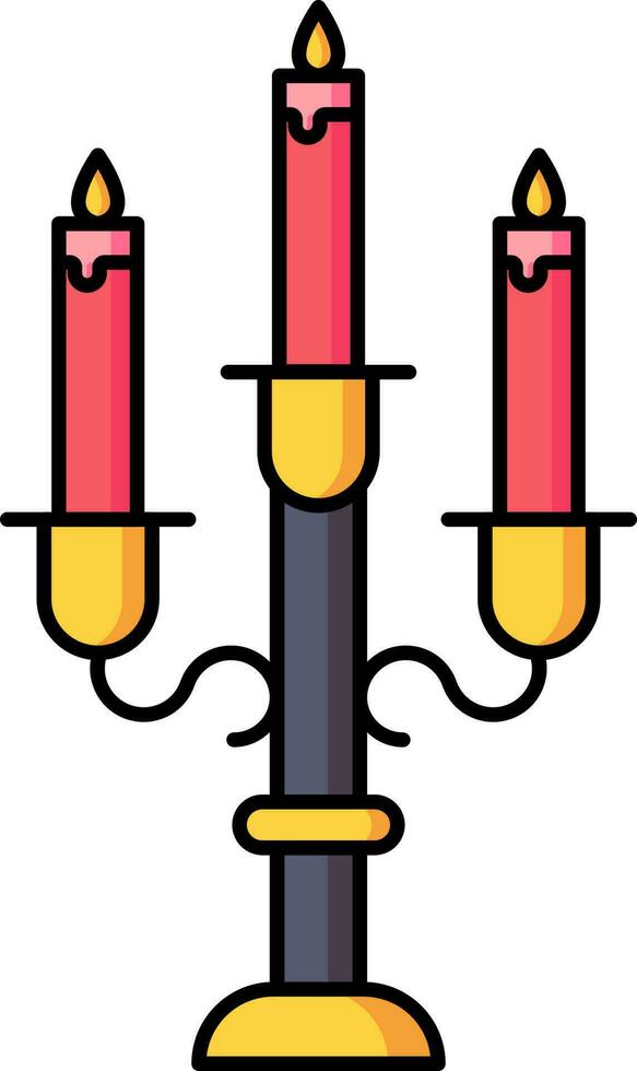 Candelabra or Candlestick icon in red and grey color. vector