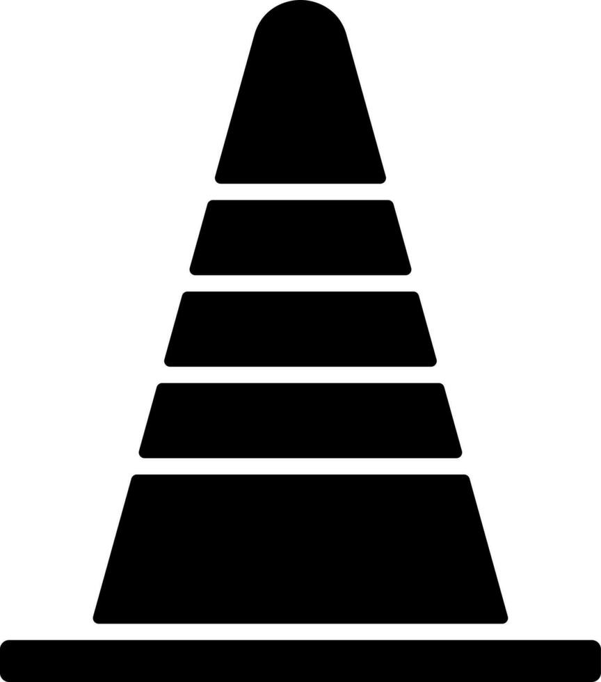 Isolated construction cone in flat style. vector