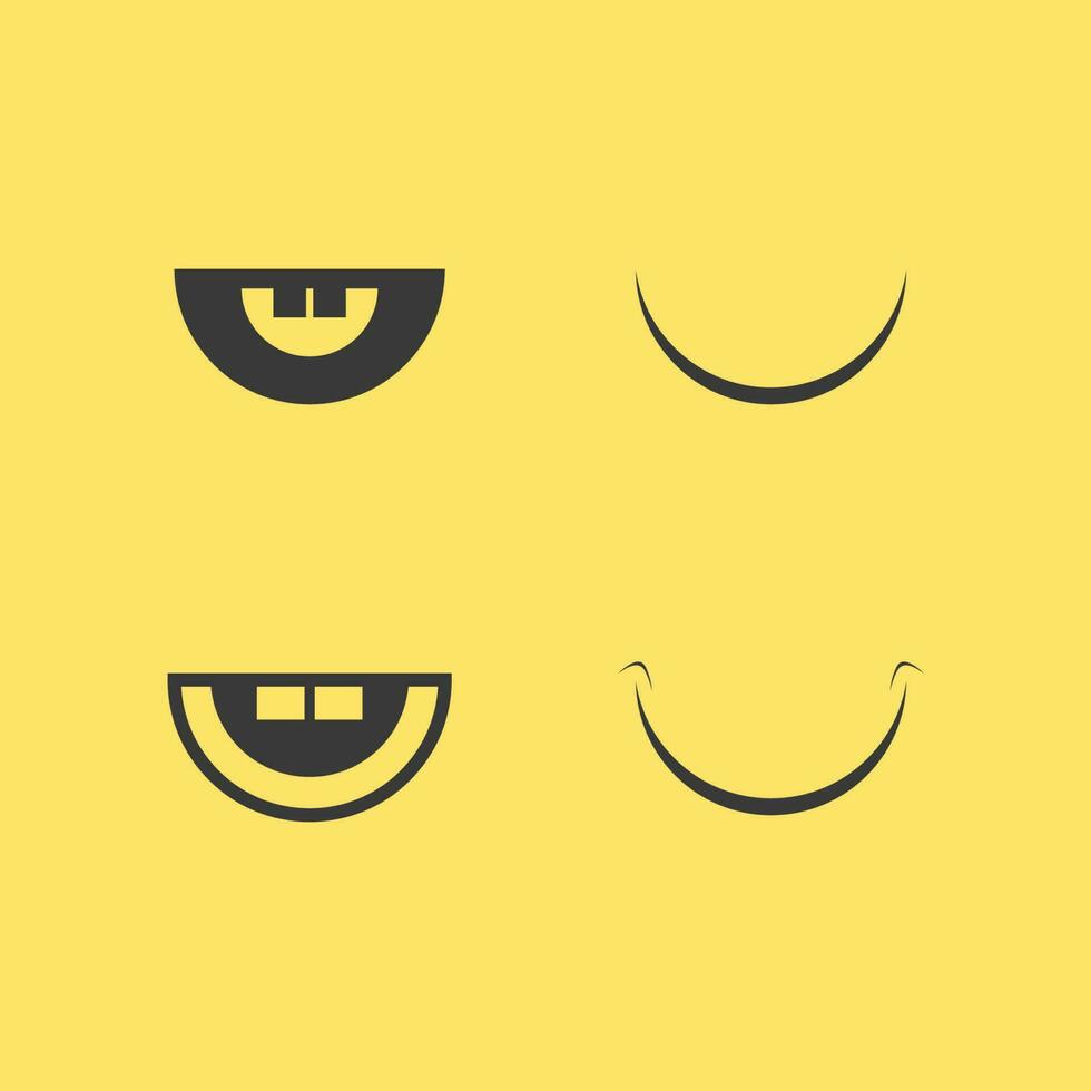 icono de sonrisa, sonrisa, diseño de logotipo vectorial, emoticonos felices, diseño divertido y felicidad de emoji vectorial vector