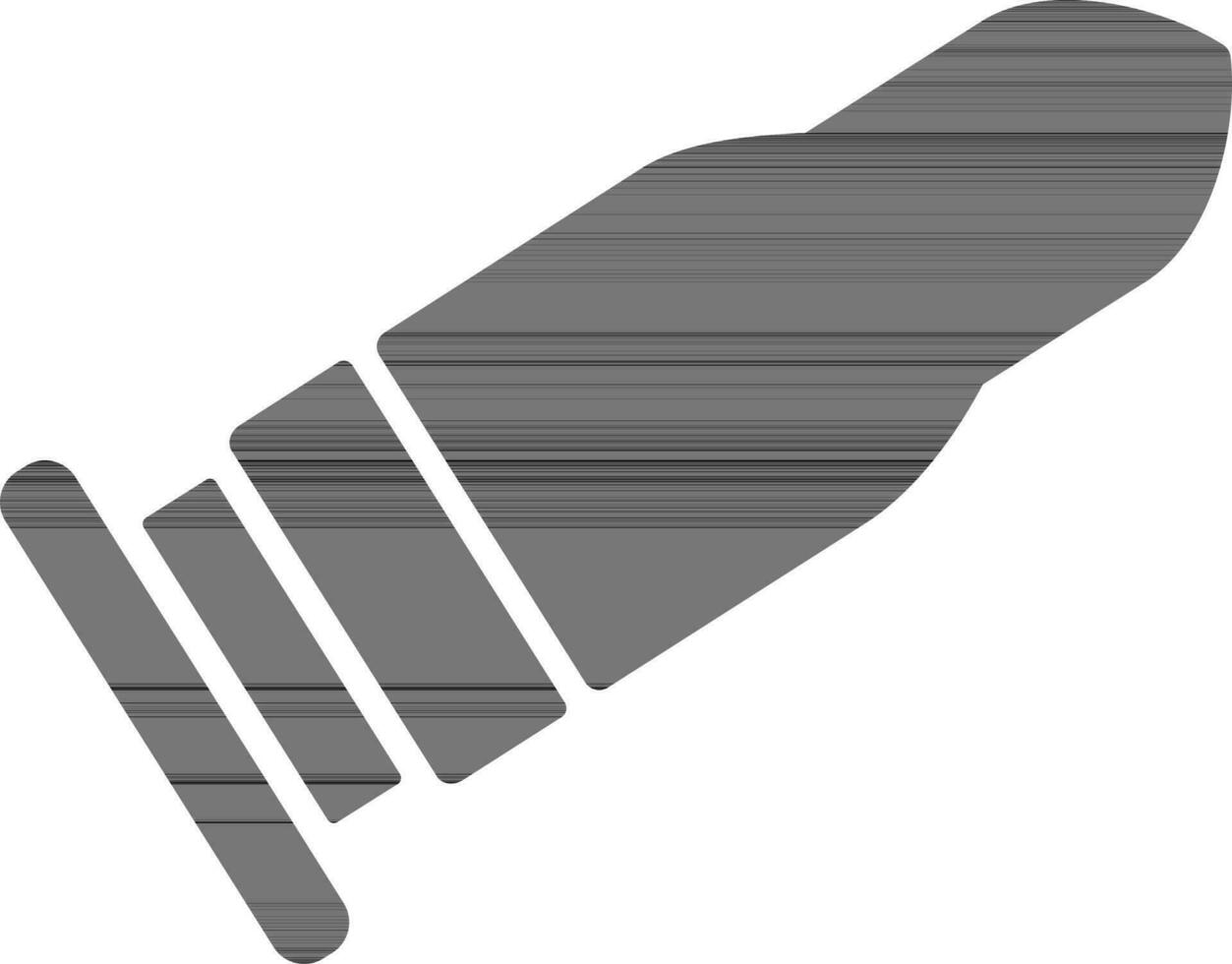 Isolated bullet in black and white color. vector