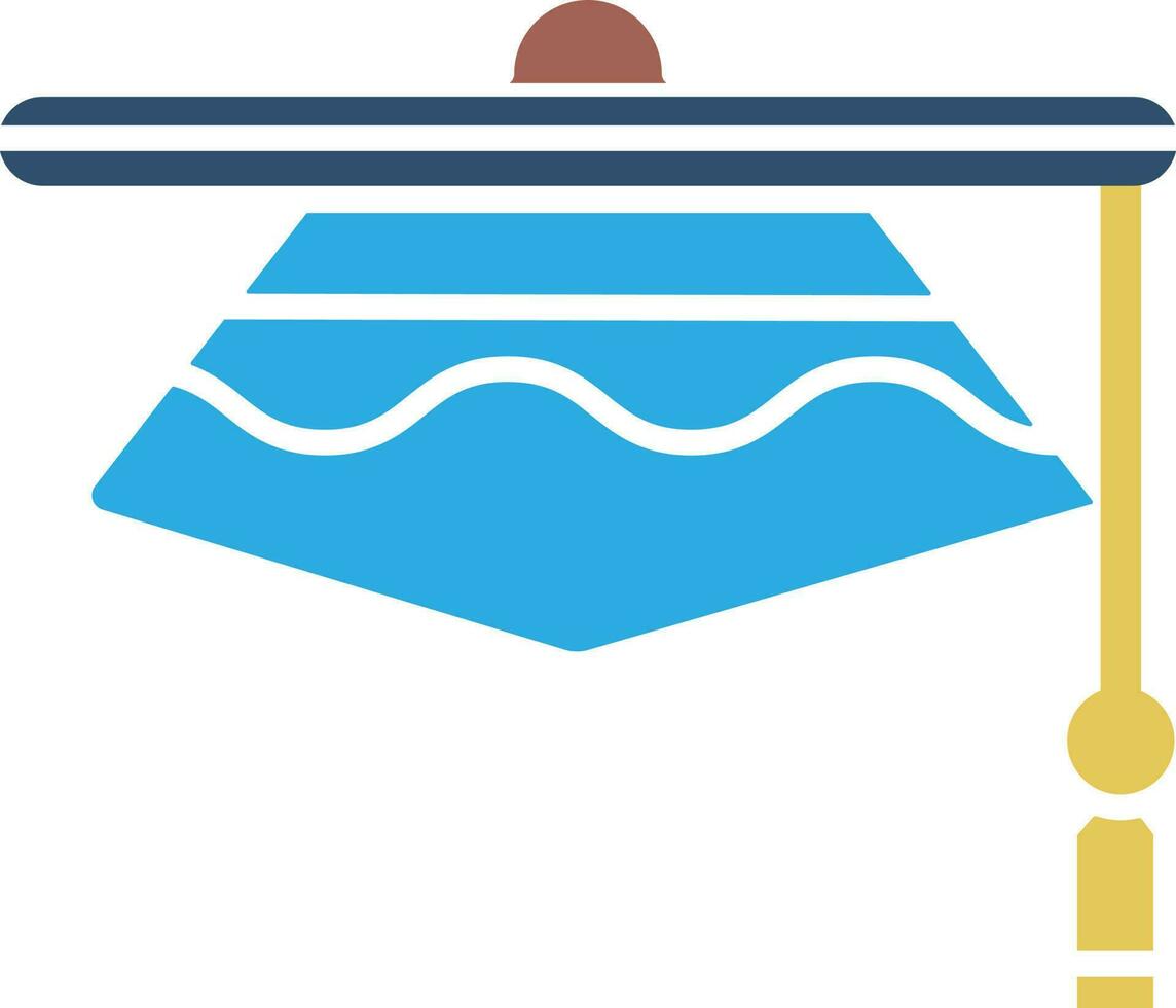 Judge hat in blue and yellow color. vector