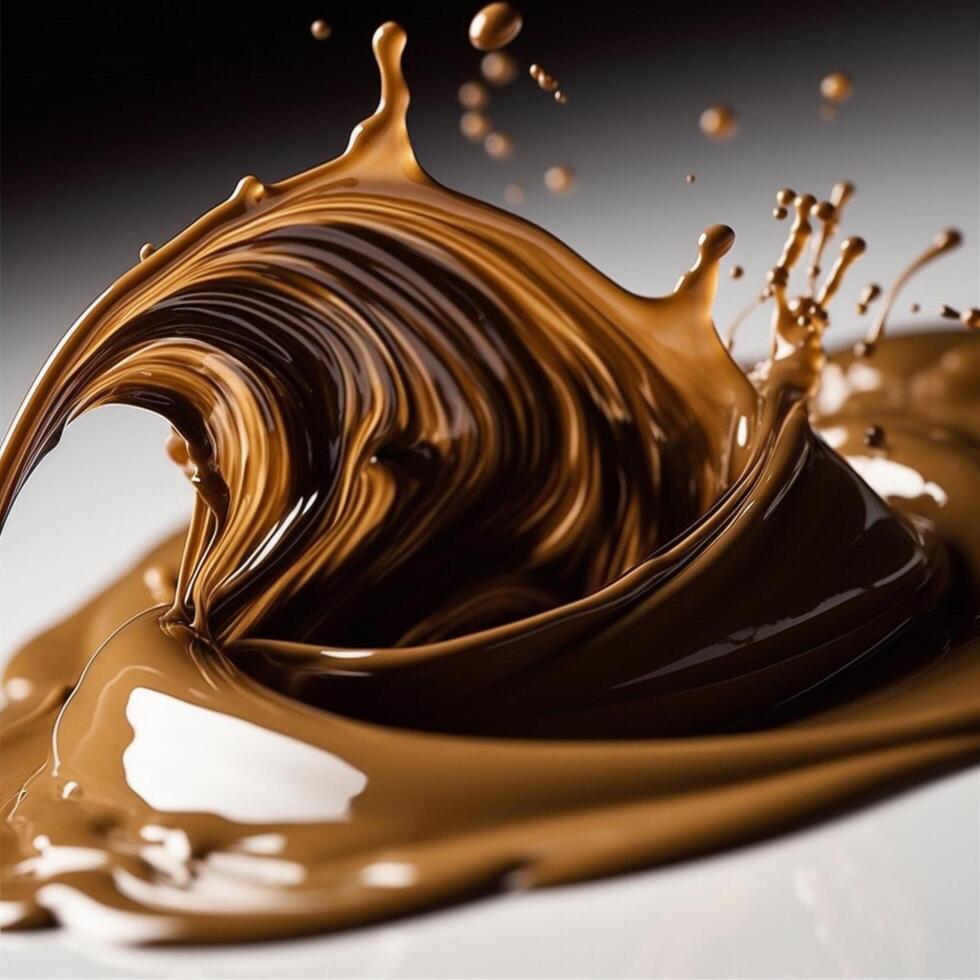 Brown caramel wave splashes photo