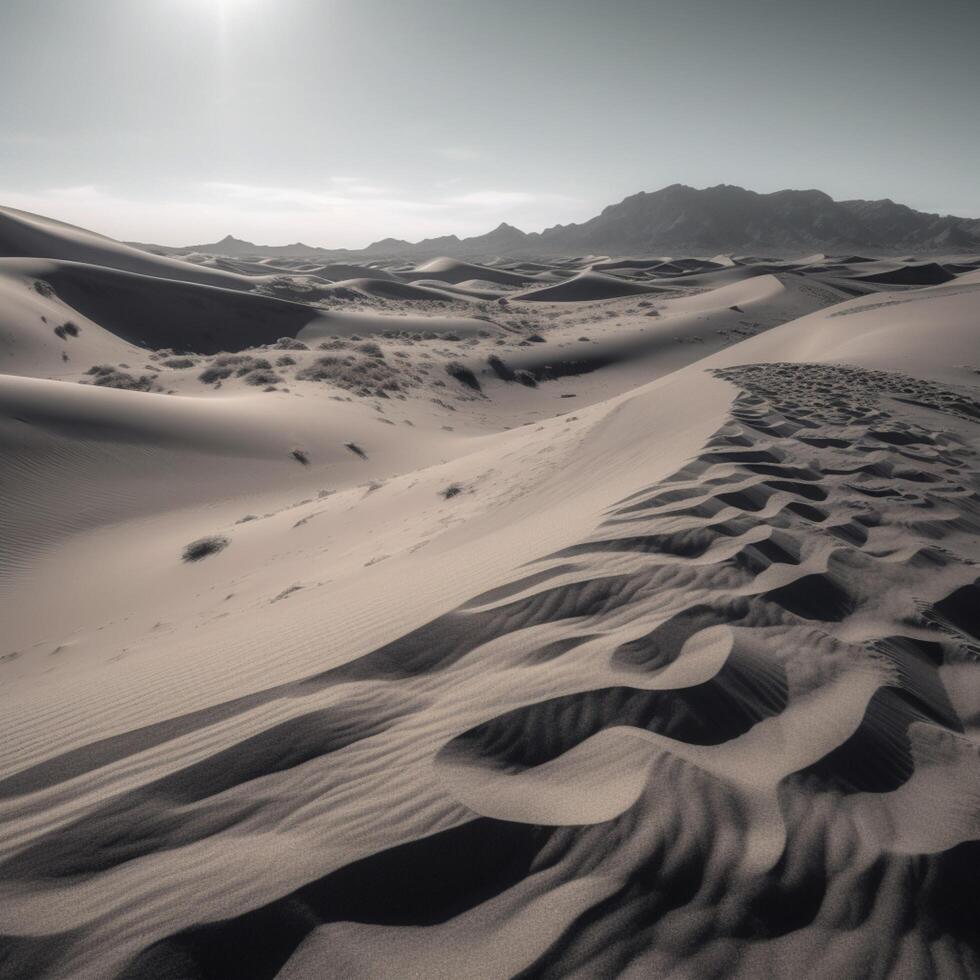 Gray sand dunes in the dessert photo