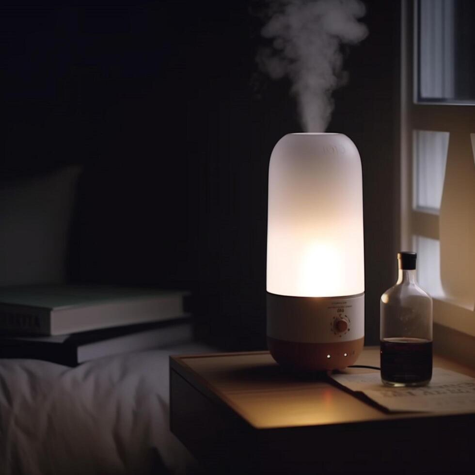 Room humidifier with warm light photo