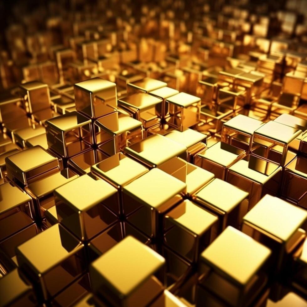 Golden abstract shiny block background photo