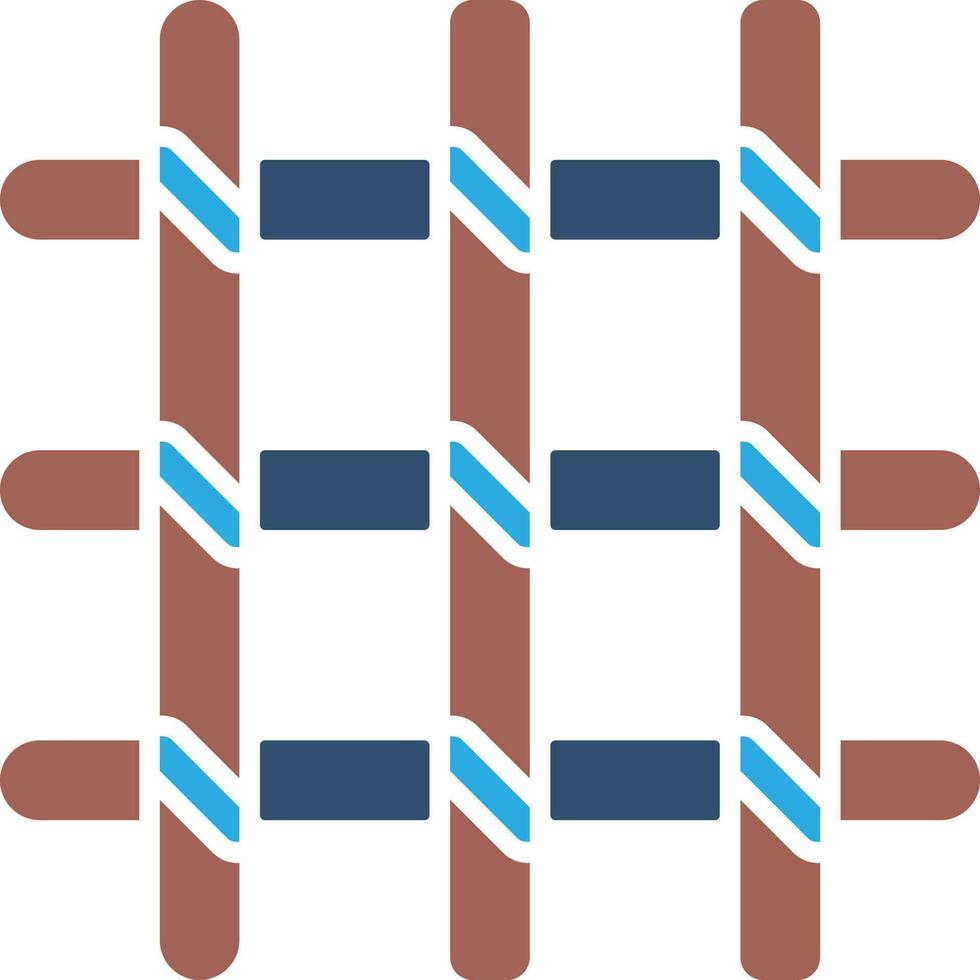 Blue and brown isolated prison grille. vector