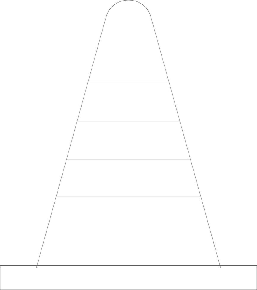 Isolated construction cone in flat style. vector