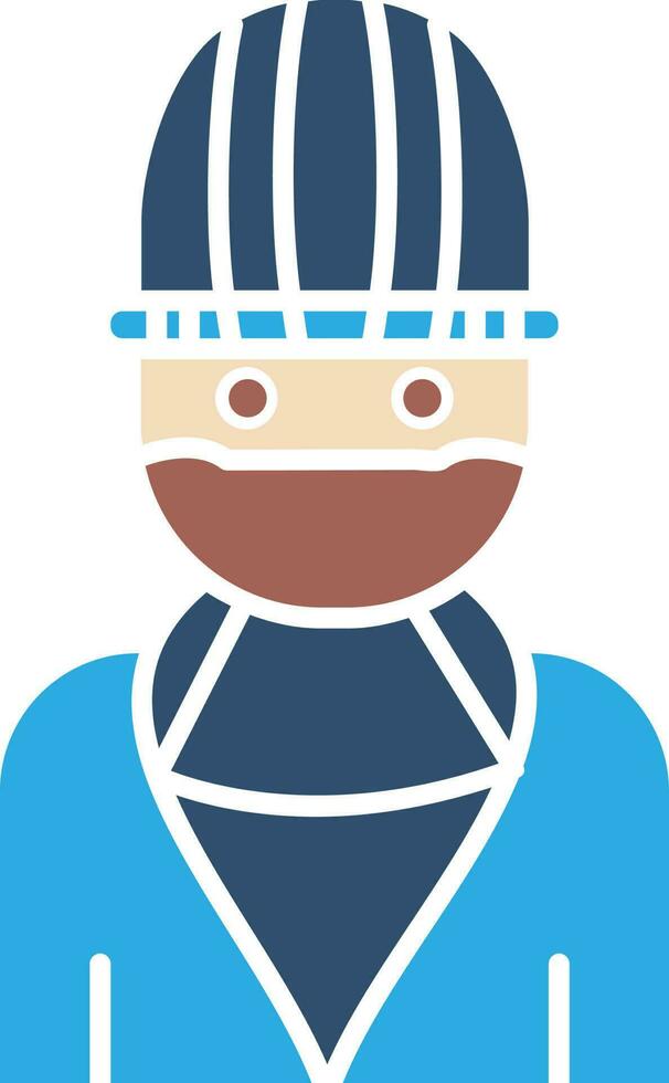 Character of a man wearing blue cap. vector