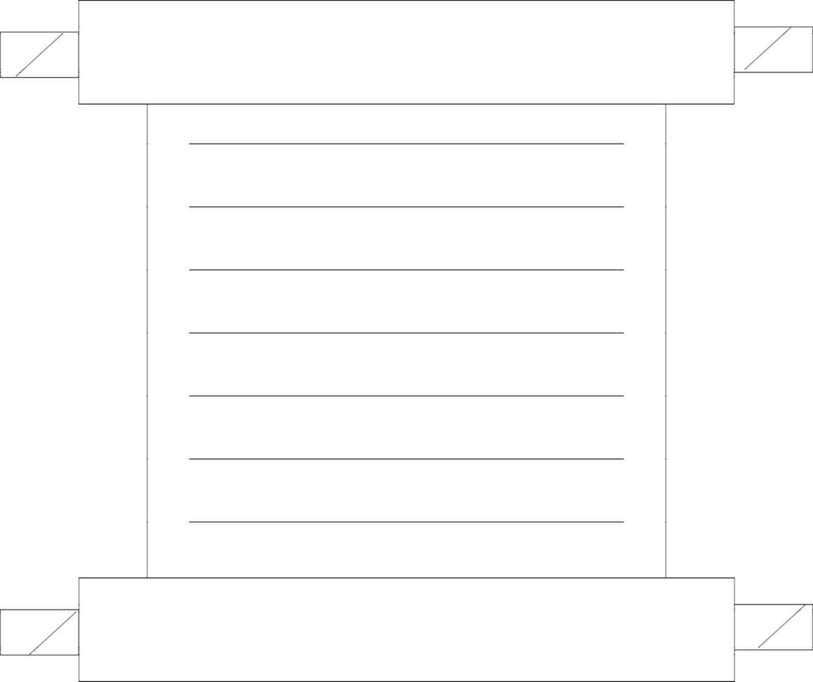 Flat style blank old rolled paper. vector