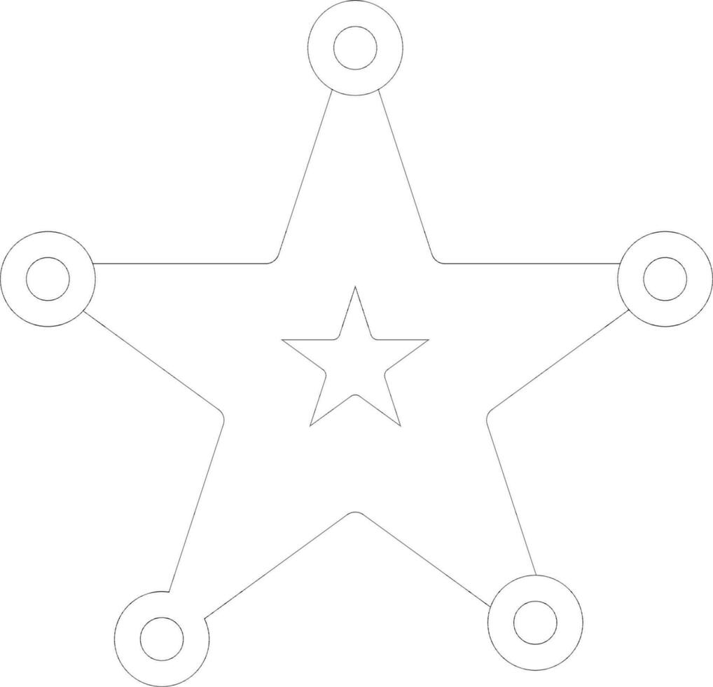 Isolated sheriff star in flat style illustration. vector