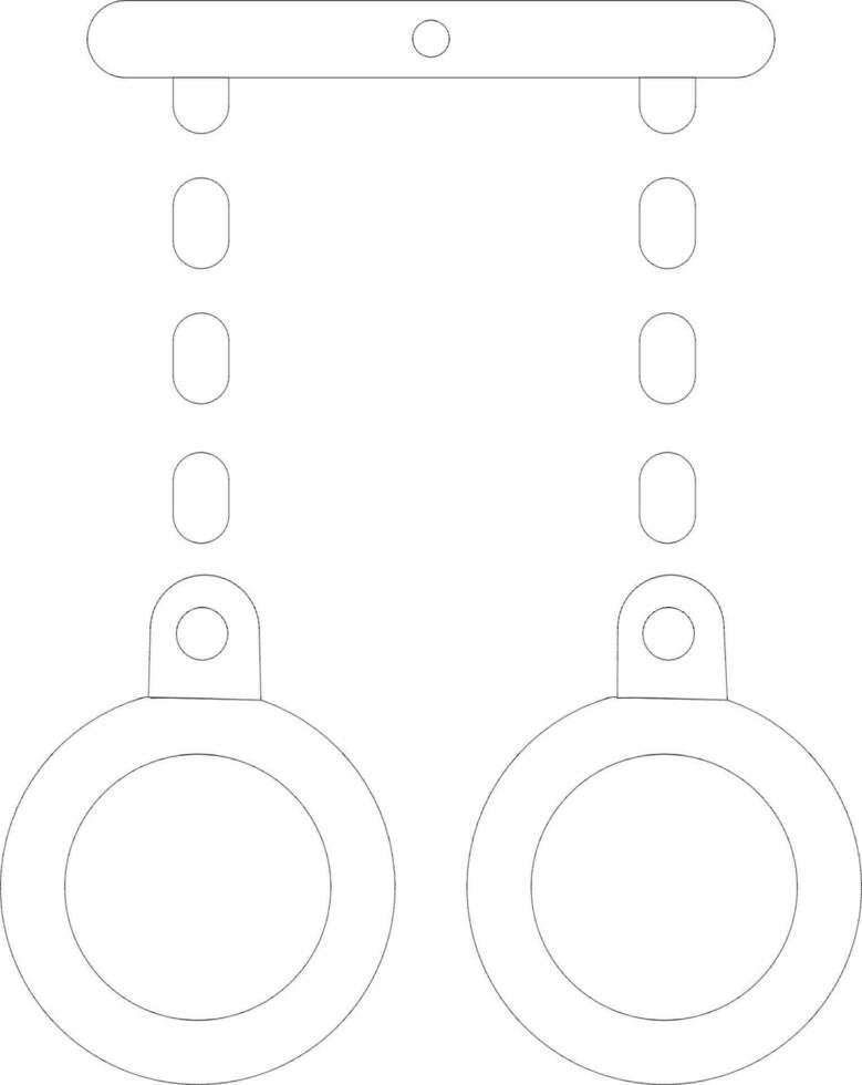 Flat illustration of handcuffs in black line art. vector