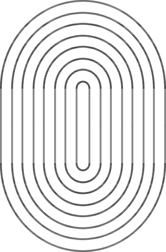 Black line art fingerprint on white background. vector