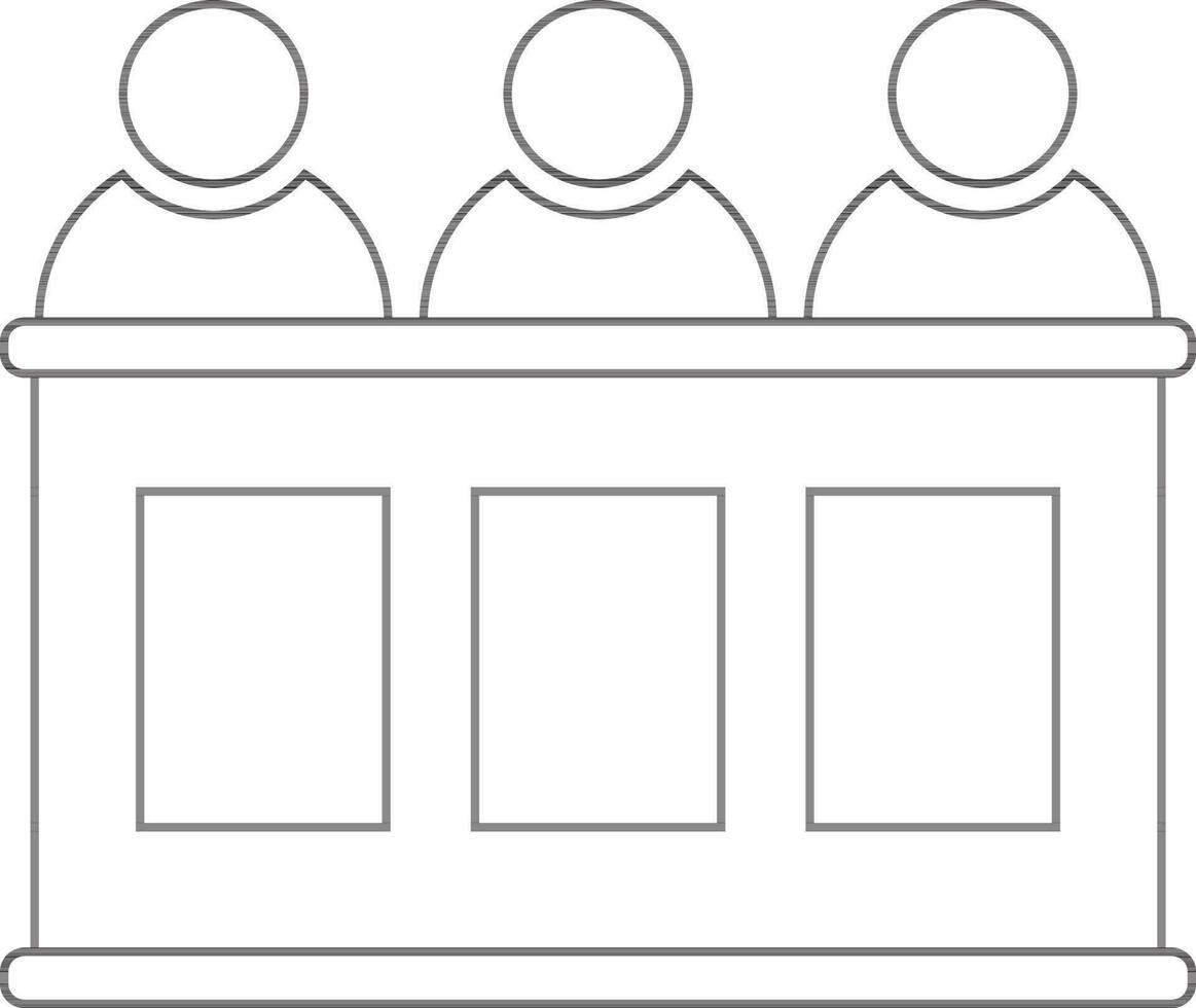 Jury in black and white color. vector