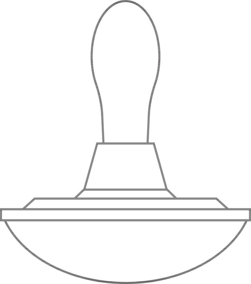 Black line art stamp on white background. vector
