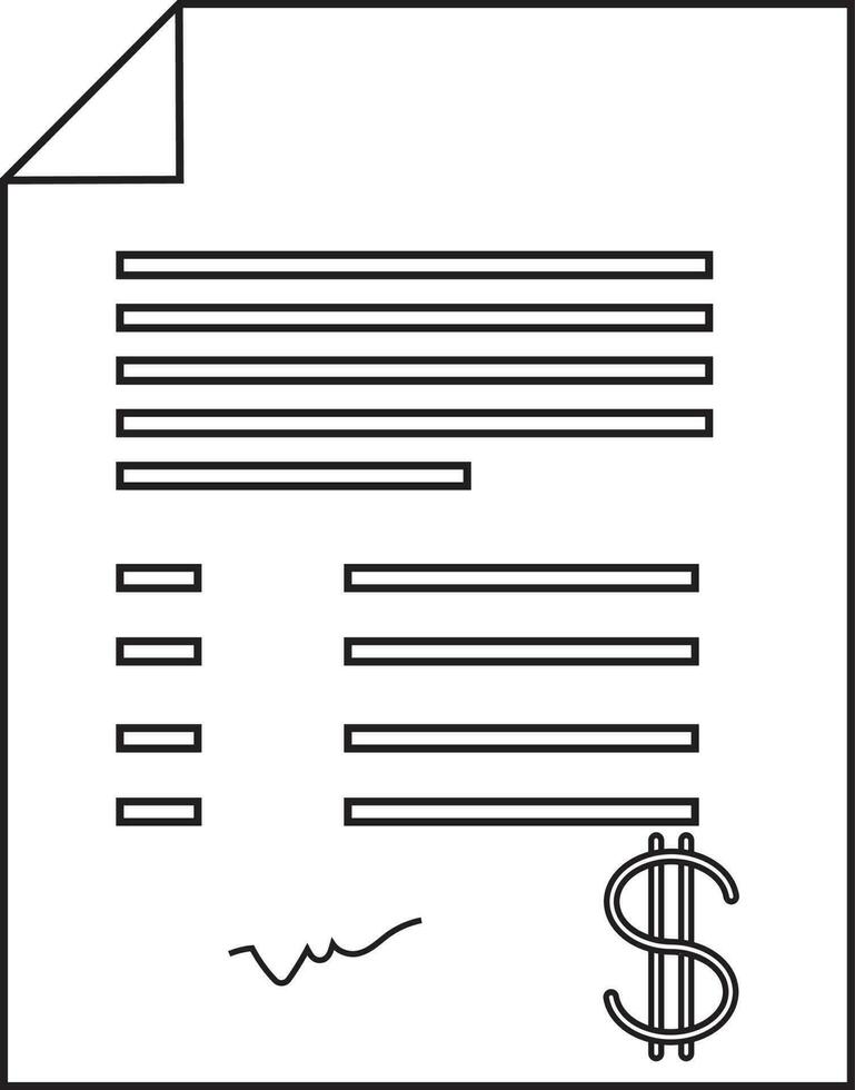ilustración de precio lista en negro línea Arte. vector
