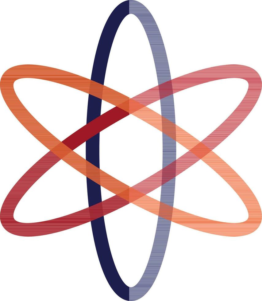 Blue and orange atomic structure. vector