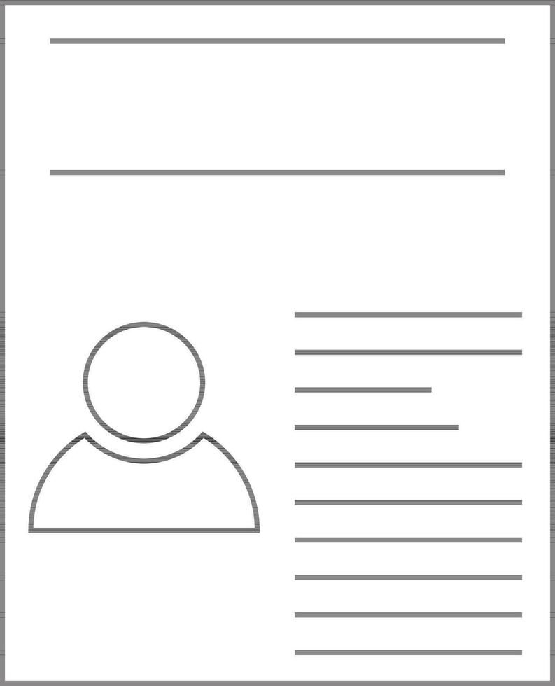 Identification card in black line art. vector