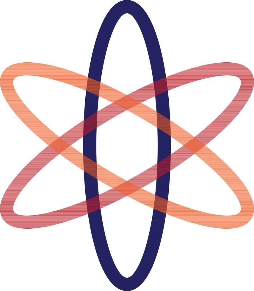 Blue and orange atomic structure. vector