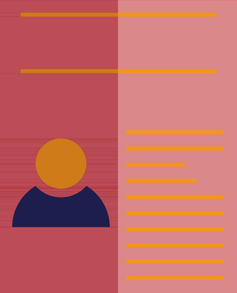 Identification card in red and blue color. vector