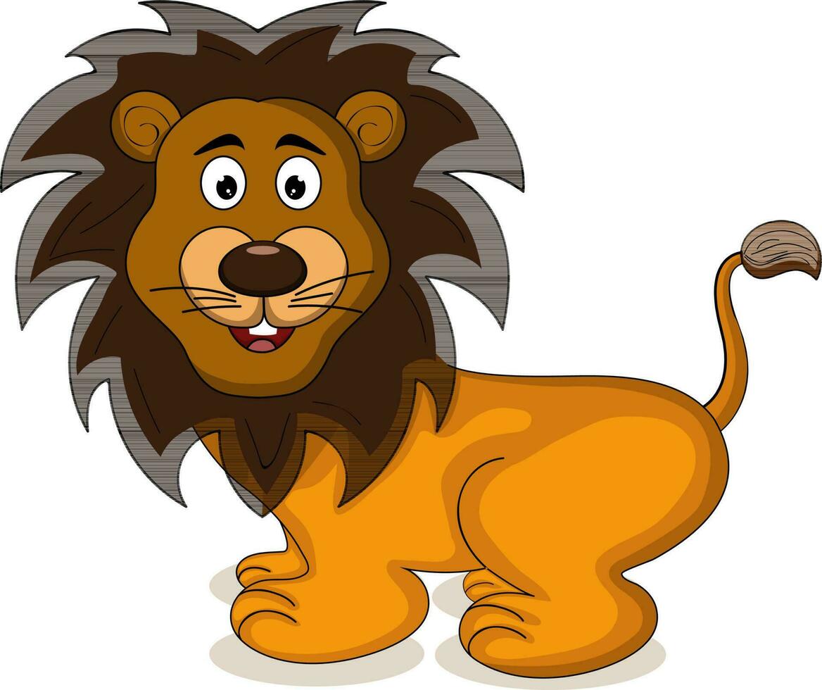 Smiling lion cartoon character. vector
