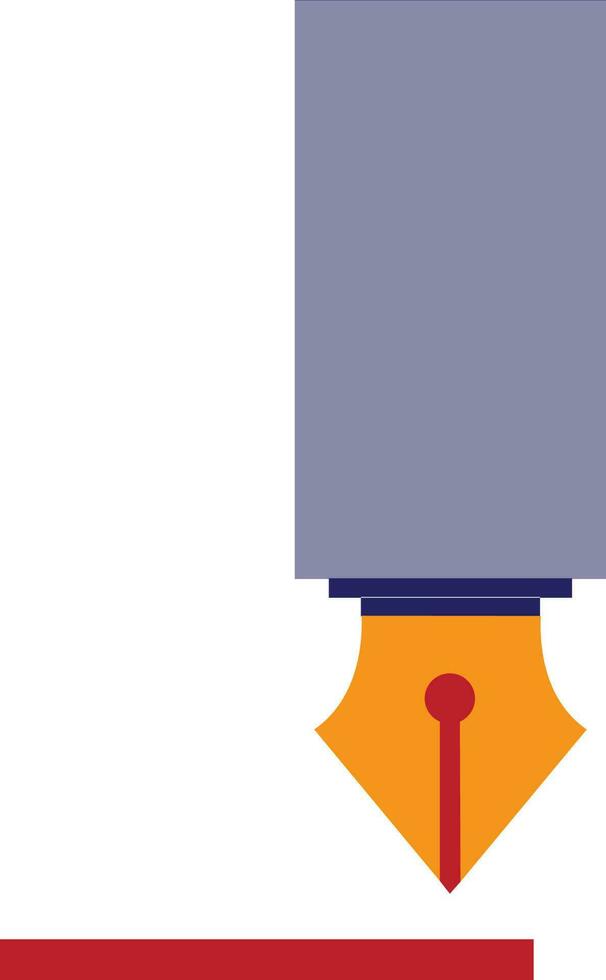 Blue and orange fountain pen nib. vector