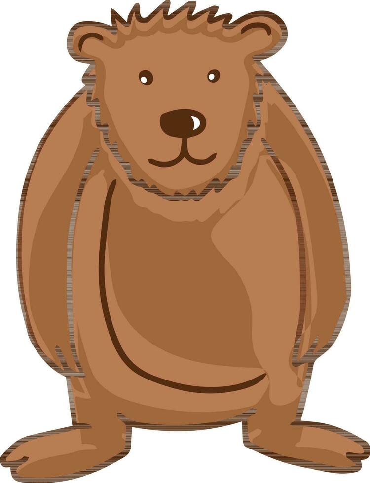 Brown bear cartoon character. vector