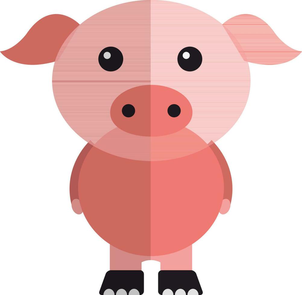 Cartoon of standing pig. vector