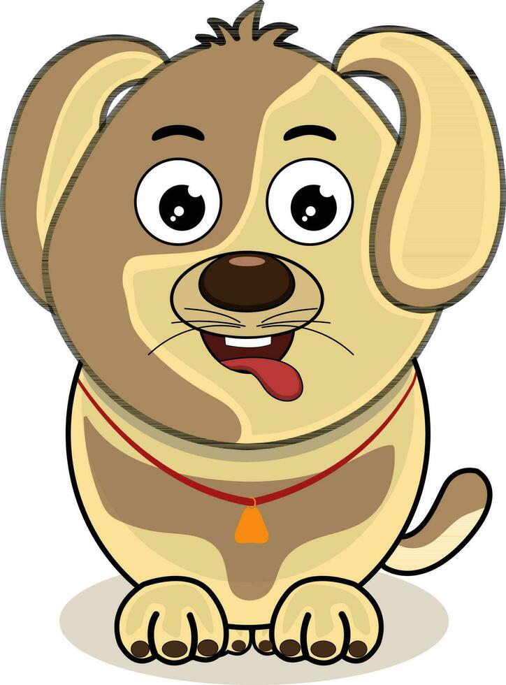 Cute funny puppy character. vector